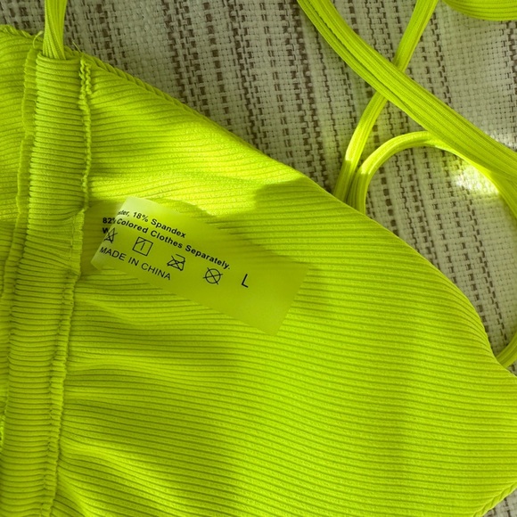 Lime Green String Bikini top and bottom - Picture 3 of 5
